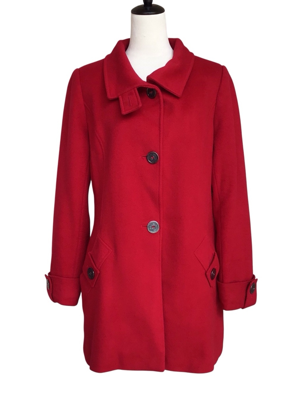 Kristen Blake Red Fine Australian Wool Bend Coat